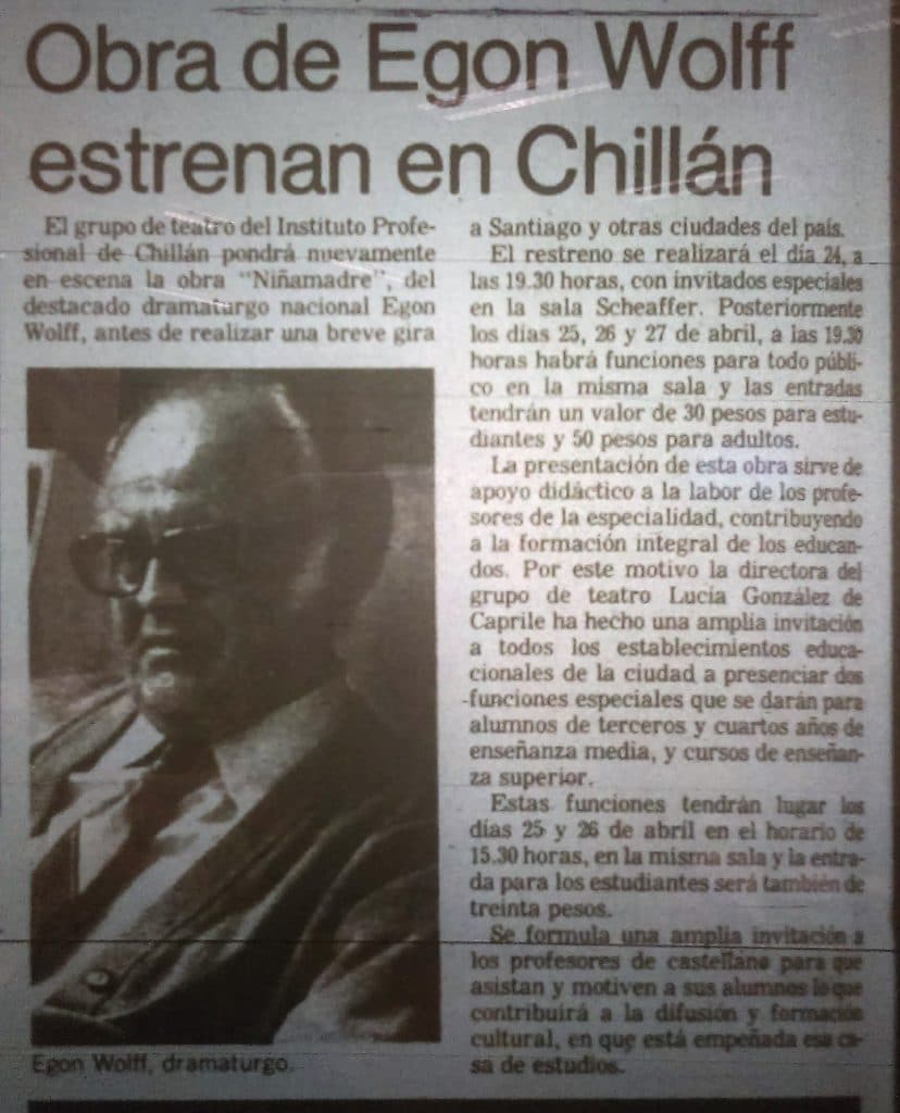 1984 - La niñamadre - El Sur 24 de abril
