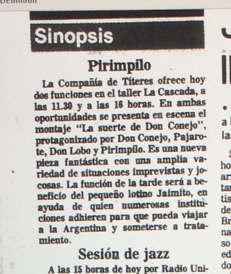 1986 - La suerte de don conejo - El Sur 06 de julio