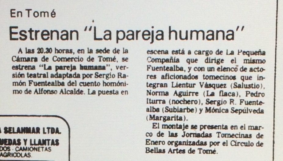 1987 - La pareja humana - El Sur 16 de enero