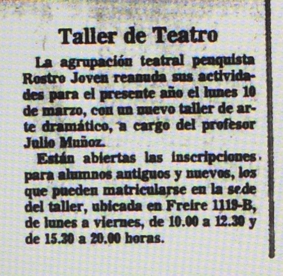 Taller de teatro - El Sur