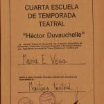 Diploma de Monitoría teatral - Escuela Héctor Duvauchelle - Gentileza de María Eliana Vega - grupo teatral La Canaleta de Tomé
