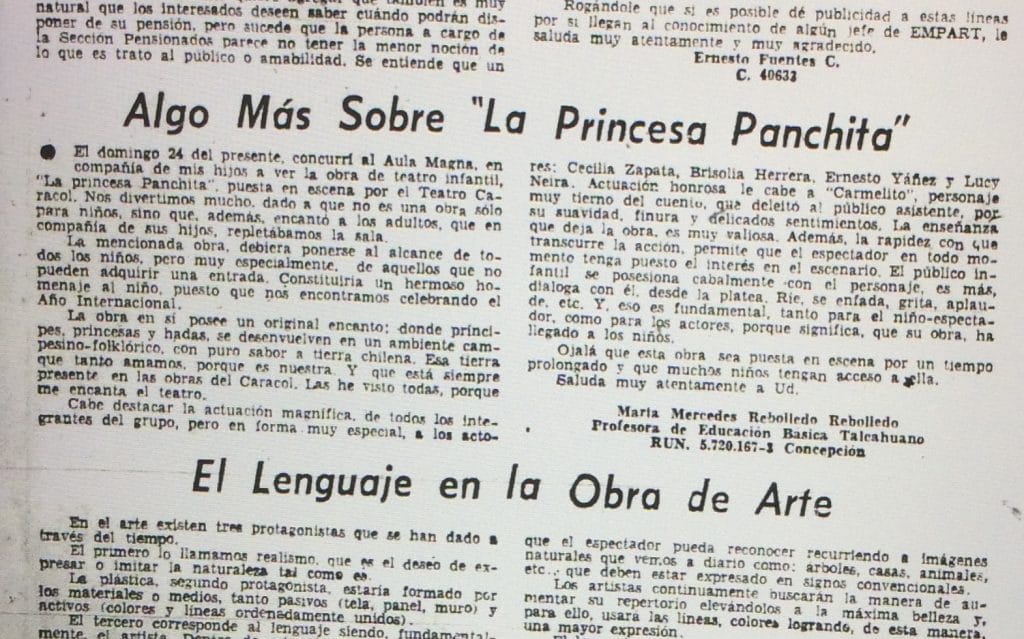 1979 - La princesa Panchita - El Sur 1 de julio