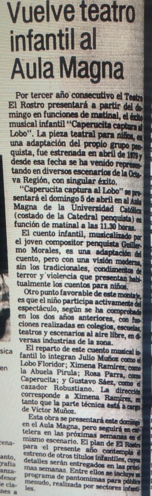 1981 - Doña Bruja y el lobo - El Sur 29 enero