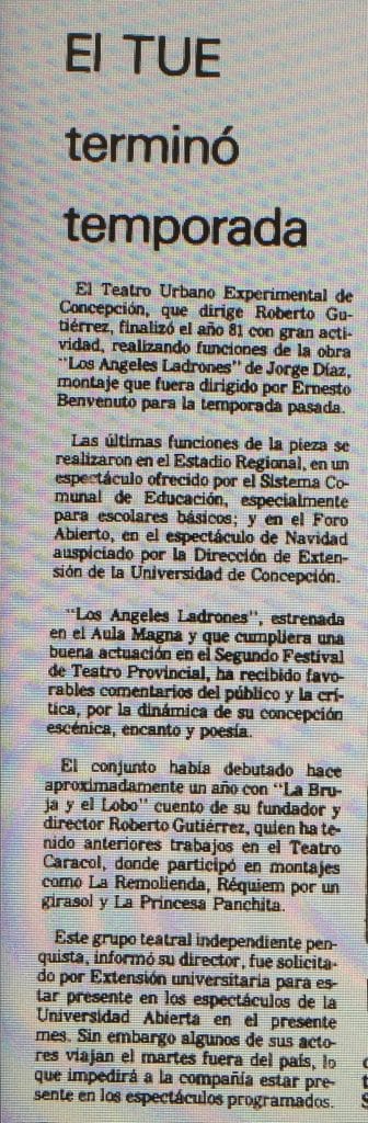 1982 - Los ángeles ladrones - El Sur 2 de enero