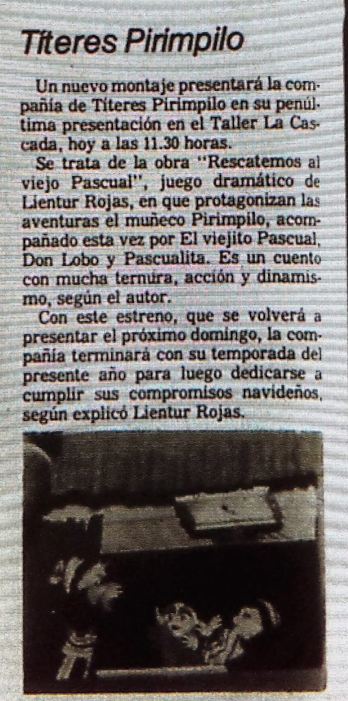 1984 - Rescatamos al viejo Pascual - El Sur 1 de diciembre