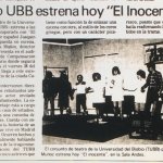 1986 - El inocente - El Sur 25 de noviembre