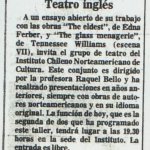 1986 - The eldest - The glass menagerie - El Sur 01 de julio