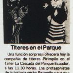 1986 - Títeres en el parque - El Sur 02 de noviembre