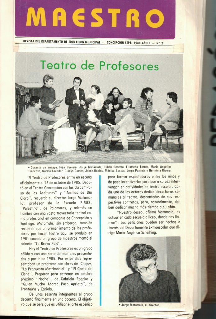 1988 - Maestro Revista del Departamento de Educación Municipal - Gentileza del Colegio de Profesores