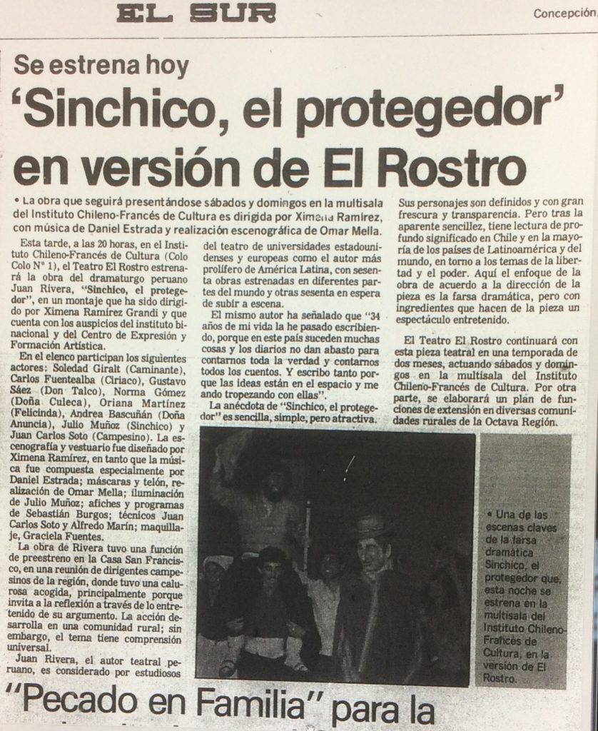 1989 - Sinchico, el protegedor - El Sur 2 de septiembre