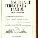 Diploma taller de Dirección y montaje - Escuela Héctor Duvauchelle - Gentileza de Juan Guzmán - grupo teatral La Canaleta de Tomé